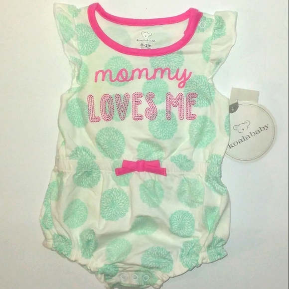 ☆NWT☆Sweet Newborn Girl "Mommy Loves me" Ruffle sleeve bubble Romper☆0-3mo. - Picture 5 of 7